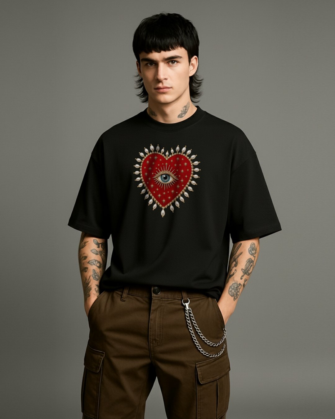 1 CAMISETA OVERSIZED EYE OF THE HEART - Imagem 1